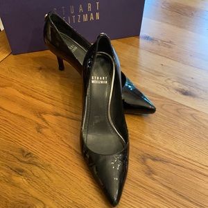Stuart Weitzman black patent pumps